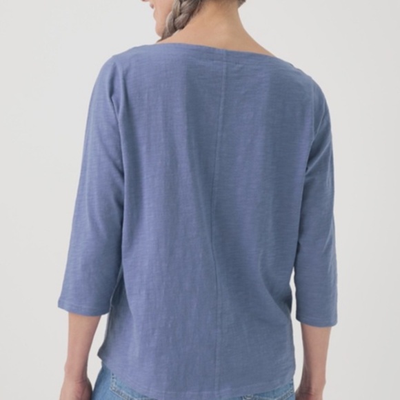 🆕 PACT 100% Organic Cotton Relaxed Slub Boatneck Button Top - Picture 5 of 12